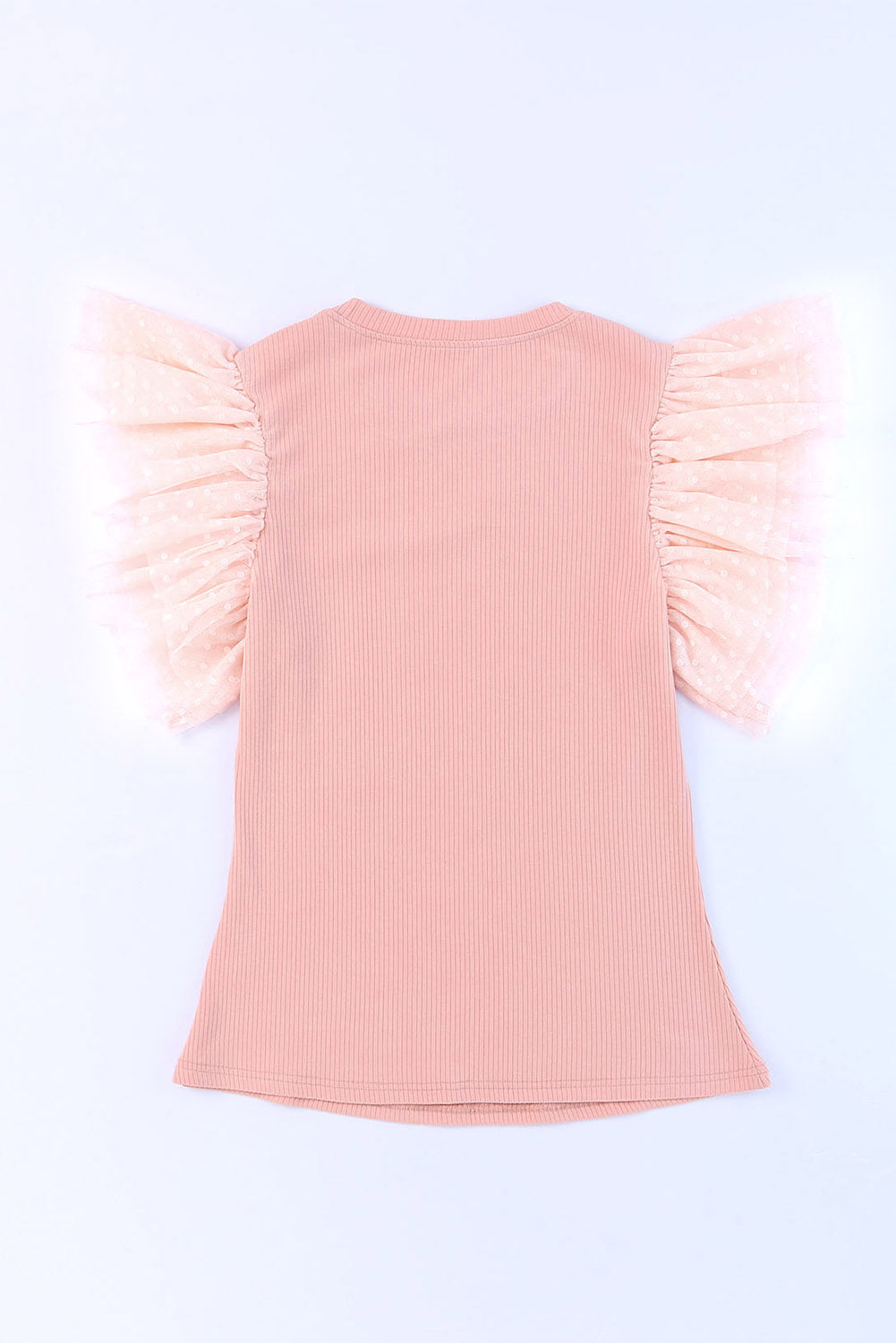 Blush Dotty Mesh Sleeve Top