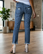 Harper Drawstring Distressed Jeans