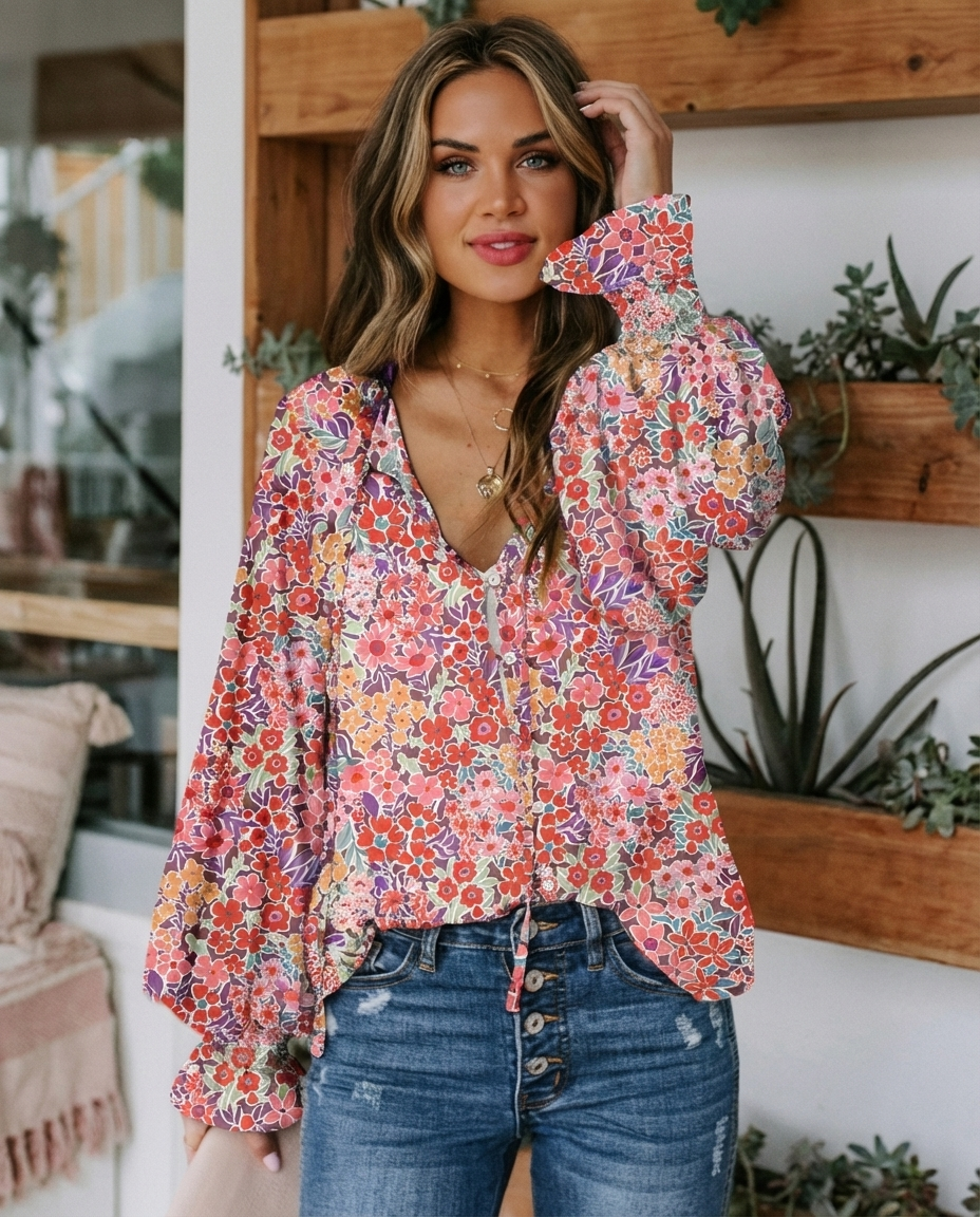Stormy Bloom Blouse