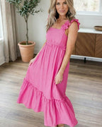 Flirt in Pink Maxi Dress