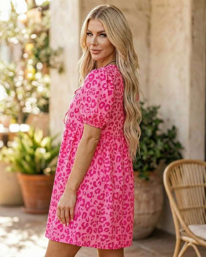 Pink Rush Leopard Dress